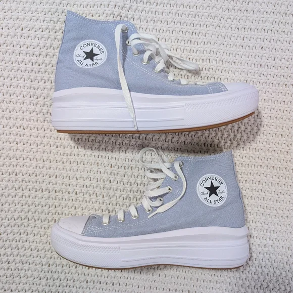 Converse All Star Move High Top Sneaker In Lilac Pewter Blue Size 10 Women's - Picture 1 of 4